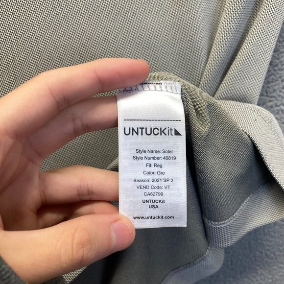 UNTUCKit Polo Shirt Mens Size XXXLarge Short Sleeve Gray Pocket Golf Tennis - Picture 9 of 12